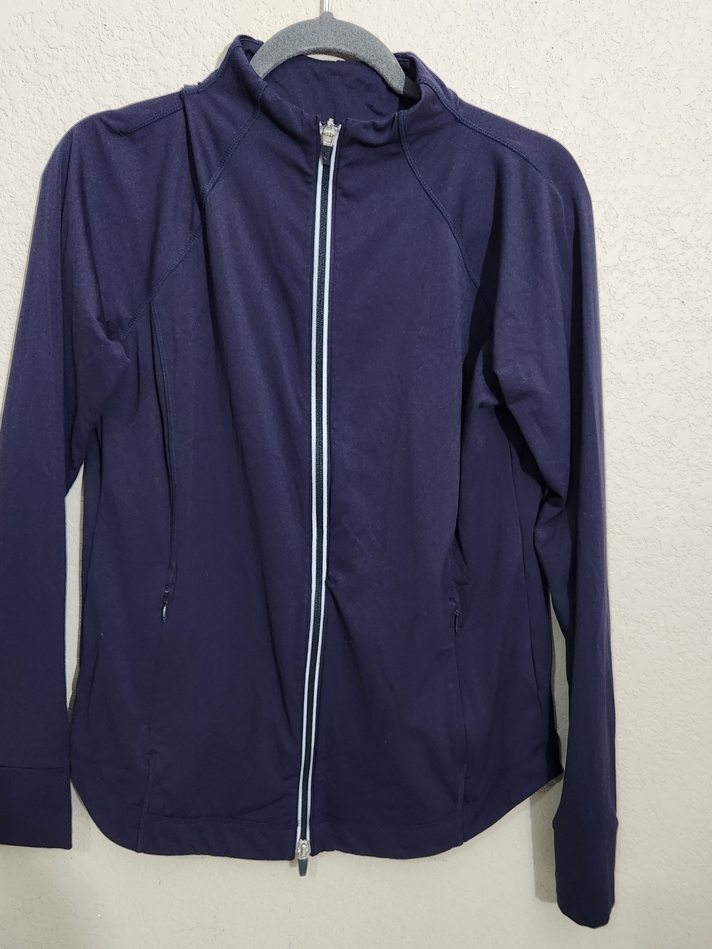 Talbots Jacket Womens Smalm Navy Zip-Up Running